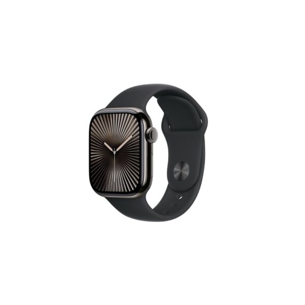 Okosóra APPLE Watch S10 Cellular 42mm Slate titanium Case with Black Sport Band - M/L