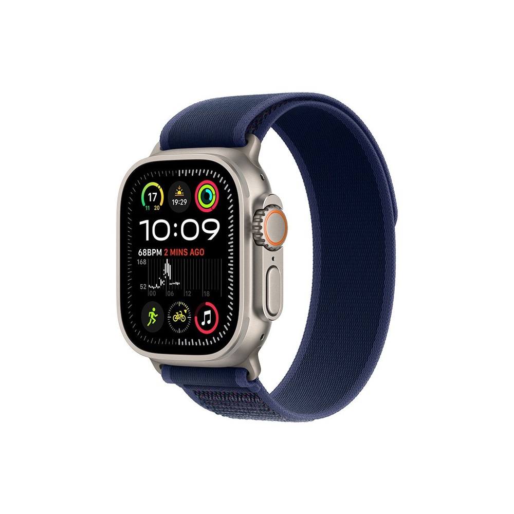 Okosóra APPLE Watch Ultra2 v2 Cellular 49mm Natural titanium Case with Blue Trail Loop - S/M