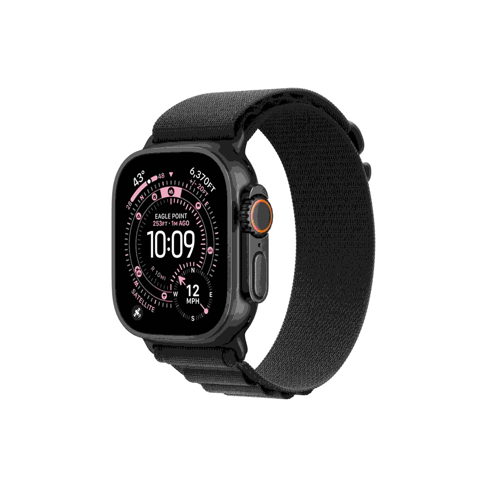Okosóra Apple Watch Ultra 3 Cellular 49mm Black Titanium Case with Black Alpine Loop - Medium