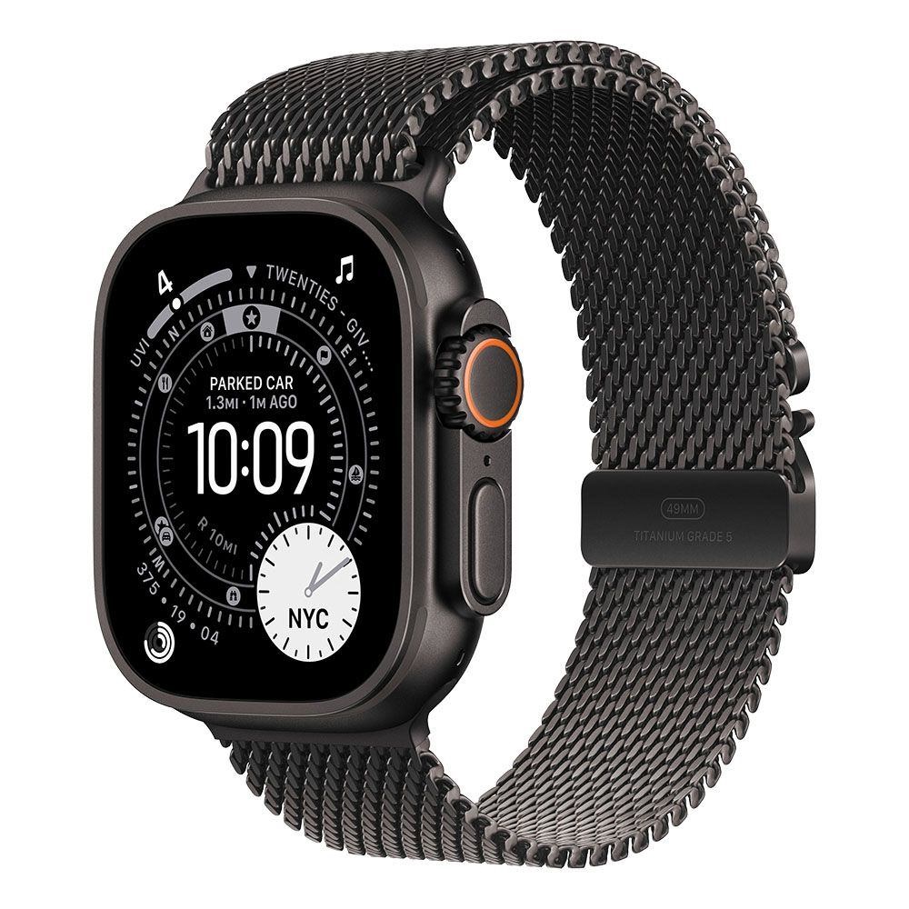Okosóra Apple Watch Ultra 3 Cellular 49mm Black Titanium Case with Black Titanium Milanese Loop - Medium