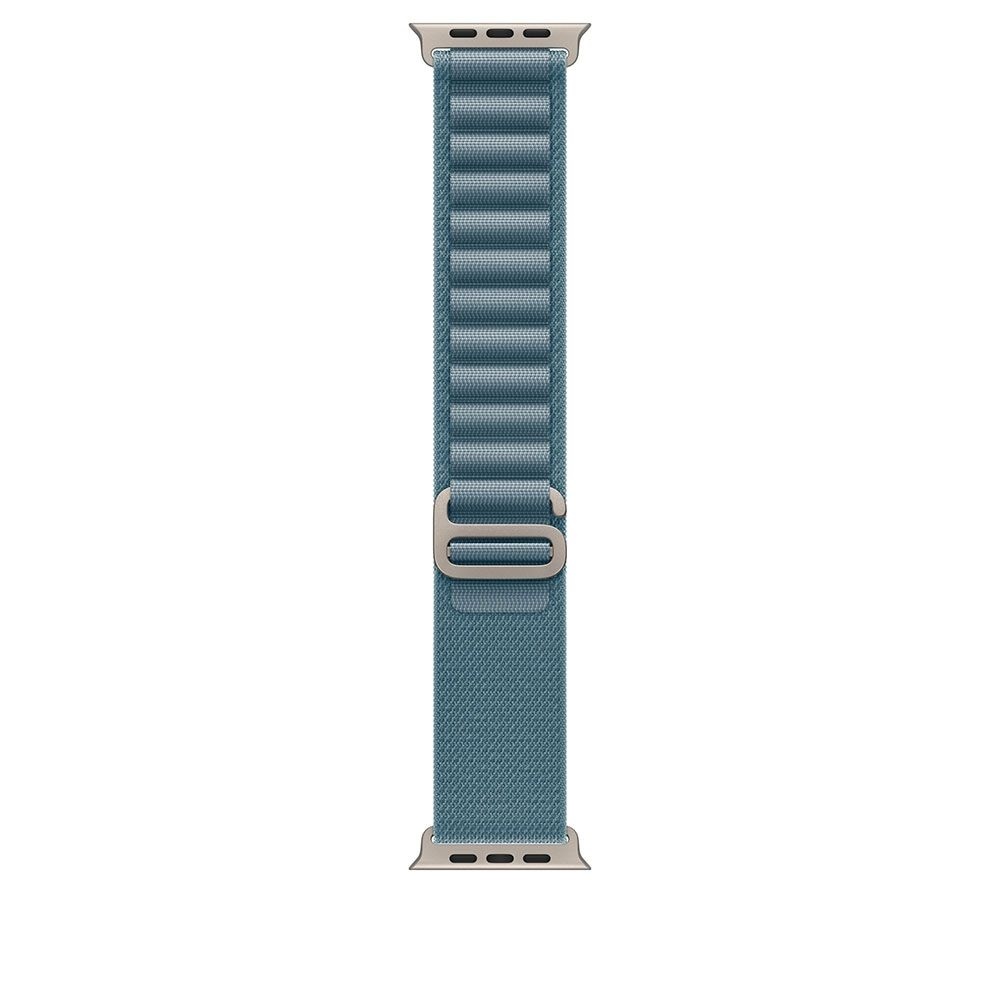 Okosóra Apple Watch Ultra 3 Cellular 49mm Natural Titanium Case with Light Blue Alpine Loop - Medium - Image 3