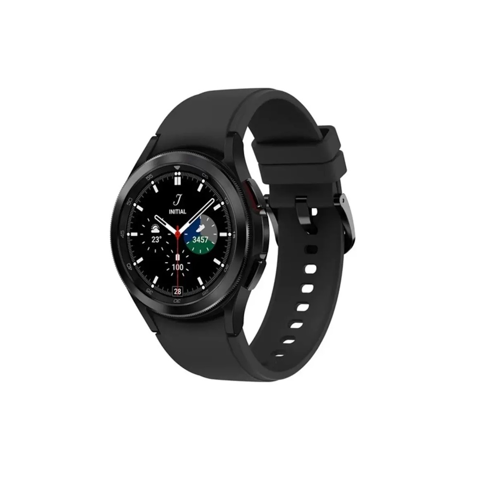 Okosóra SAMSUNG Galaxy Watch 4 Classic (eSIM, szilikon csuklópánt, alumínium, 46mm) fekete