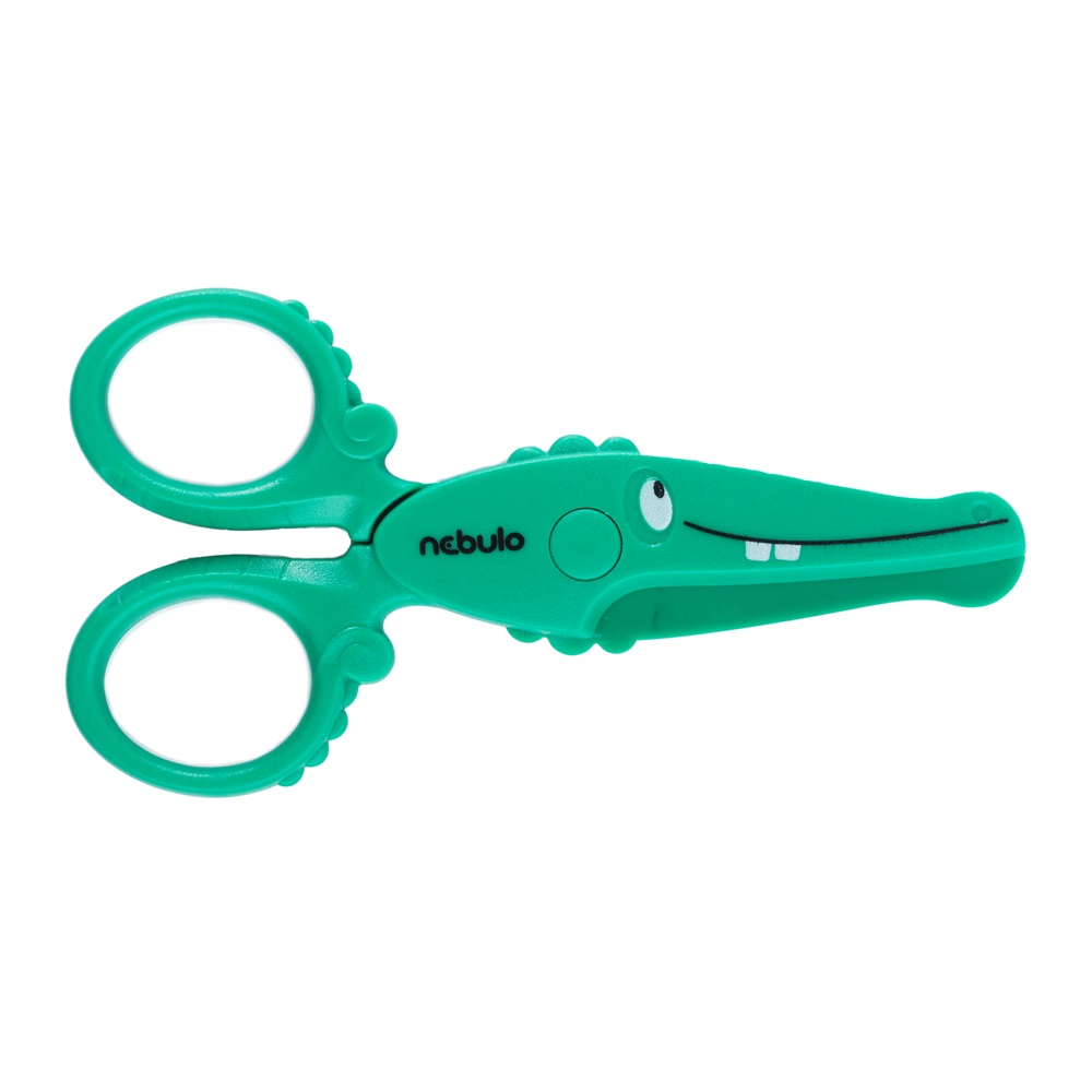 Olló, 12cm, biztonsági, műanyag krokodil forma, Nebulo - Image 2