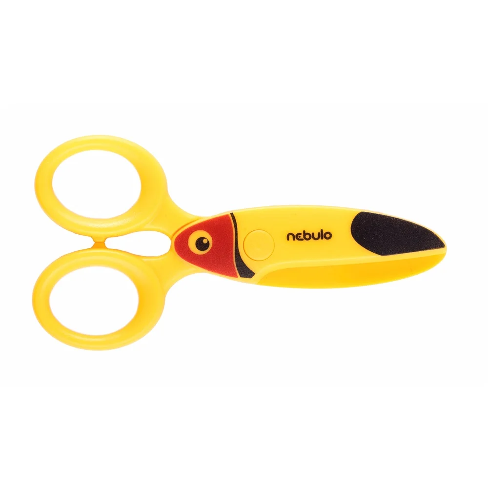 Olló, 12cm, biztonsági, műanyag tukán forma, Nebulo - Image 2