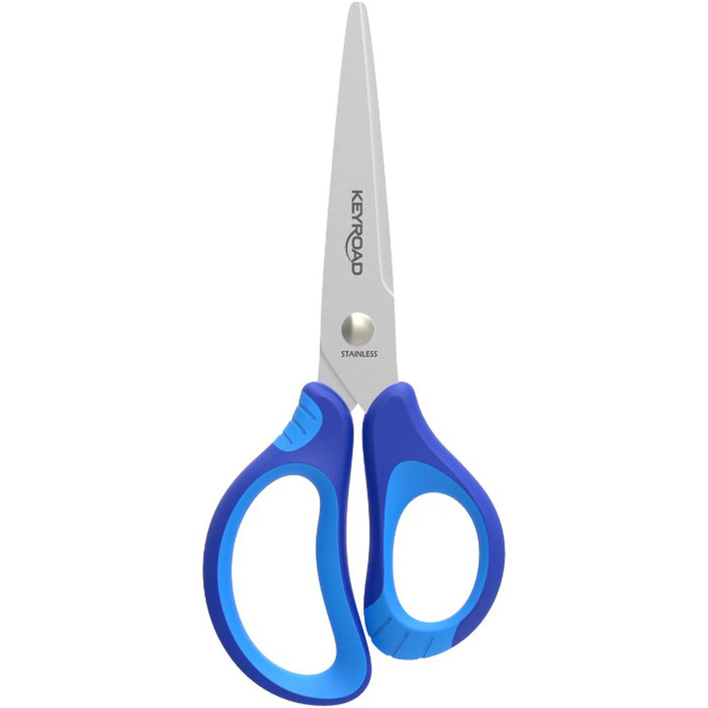 Olló 13 cm tompa fejű Keyroad Soft Grip vegyes színek - Image 3