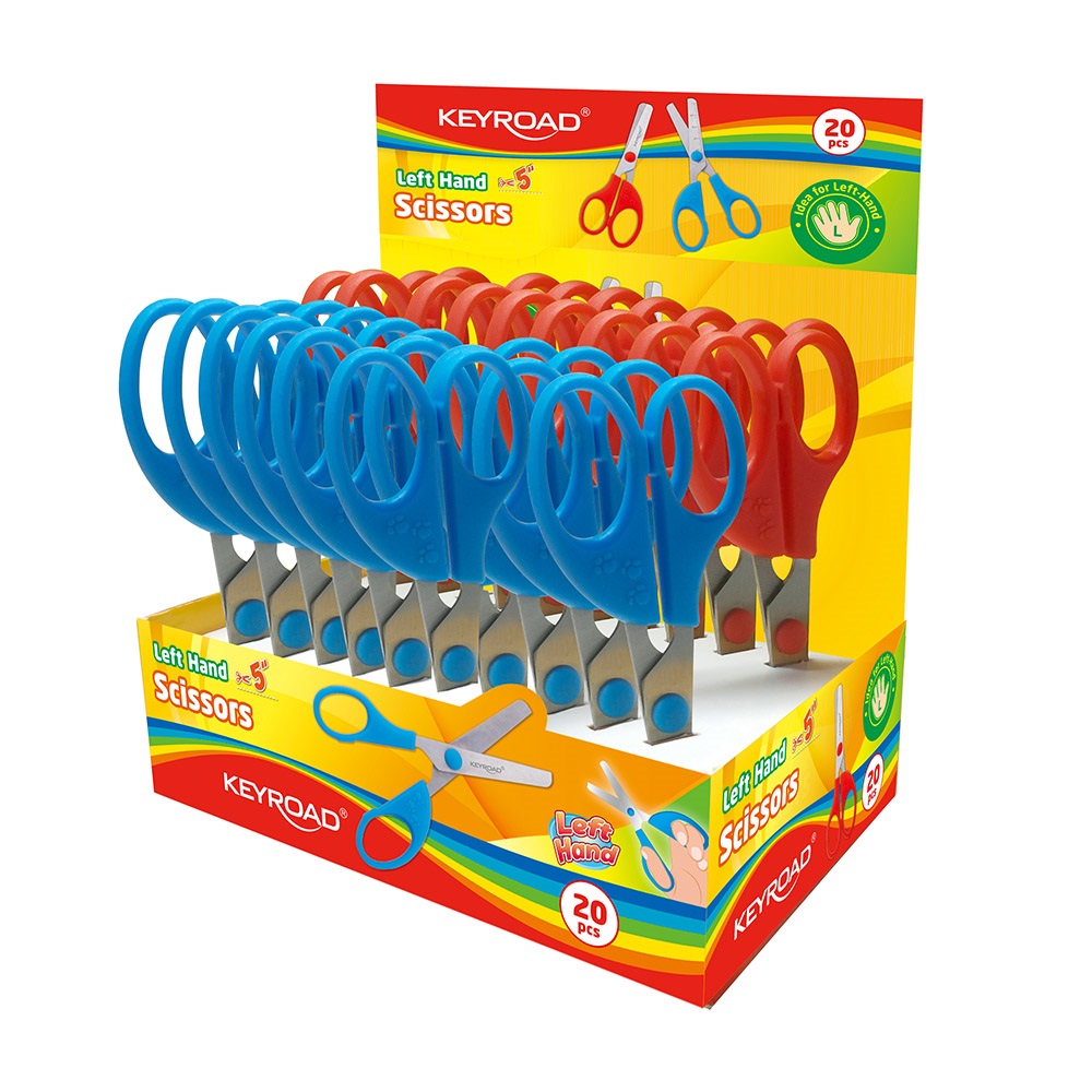 Olló balkezes 13 cm tompa fejű 20 db/display Keyroad Left-handed vegyes színek - Image 2