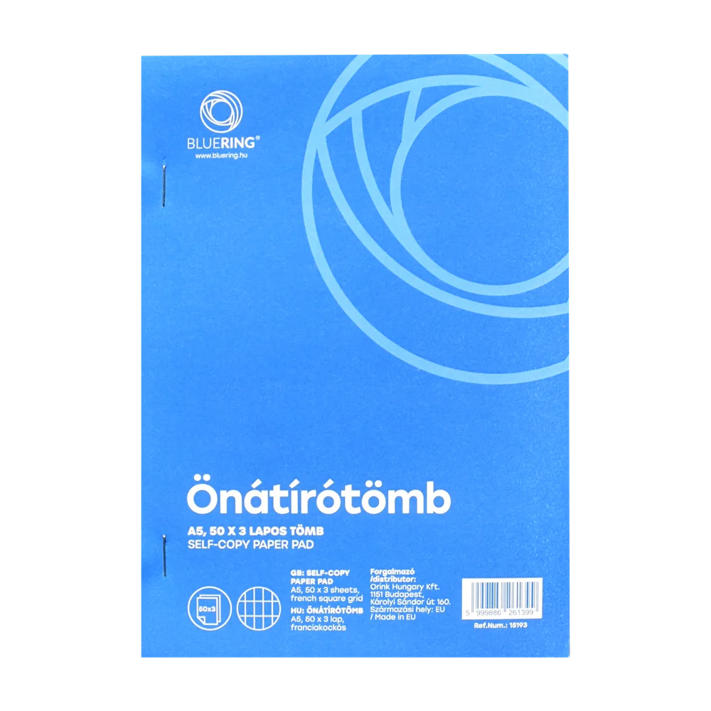Önátírótömb A5, 50x3lapos franciakockás Bluering®