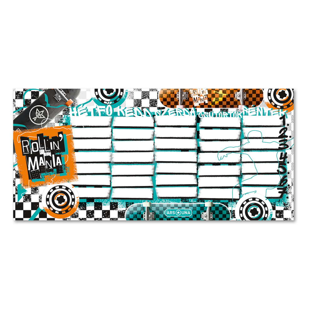 Órarend egylapos fiús, Ars Una ROLLIN MANIA (5228) 22 25db/csomag