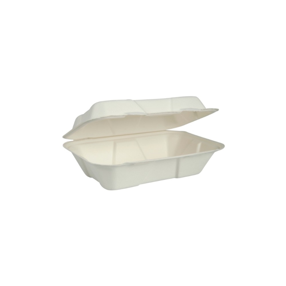 Papírdoboz ételes 18,28 x 13,71 x 6,85 cm komposztálható cukornád 150 db/csomag natúr