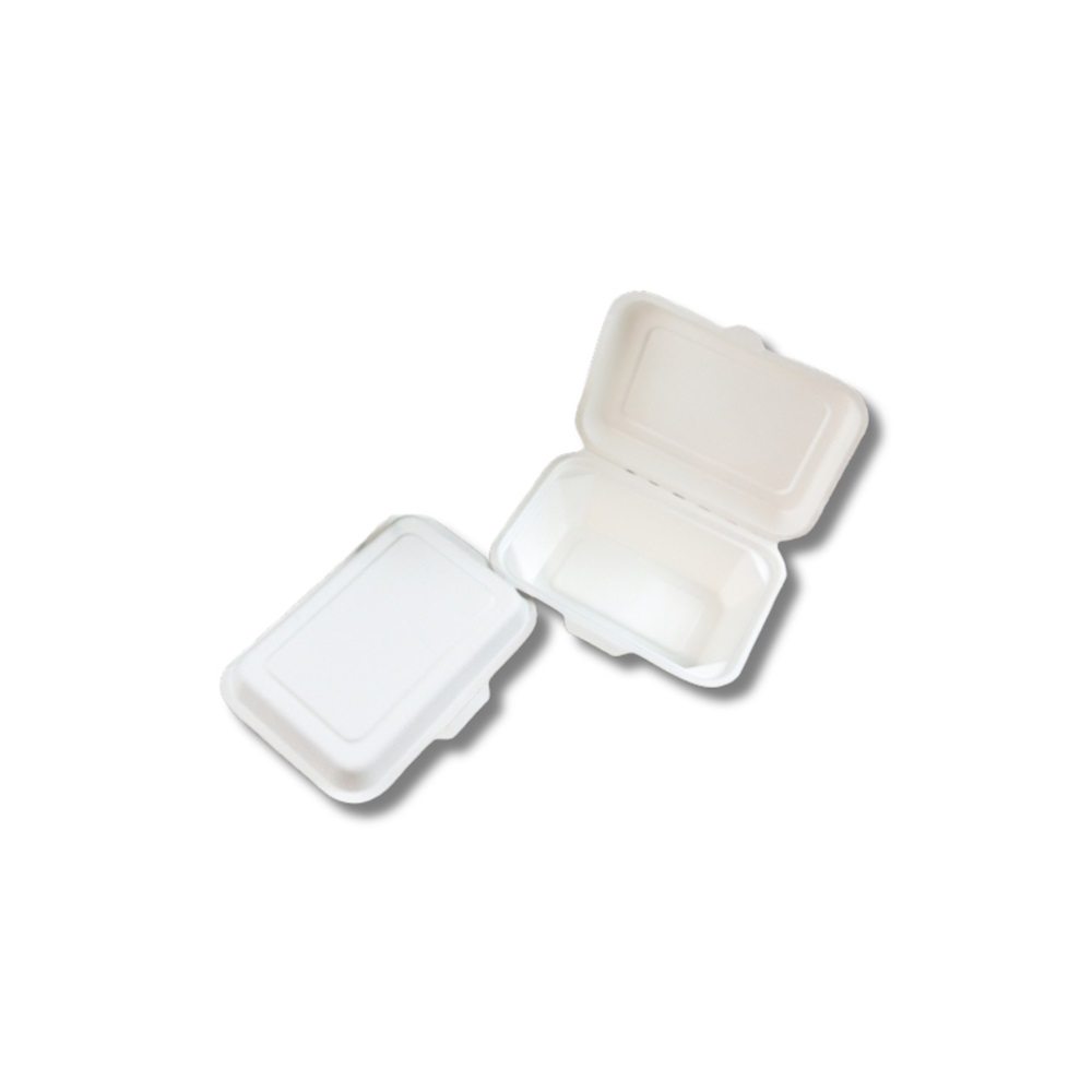 Papírdoboz ételes 18,28 x 13,71 x 6,85 cm komposztálható cukornád 150 db/csomag natúr - Image 2