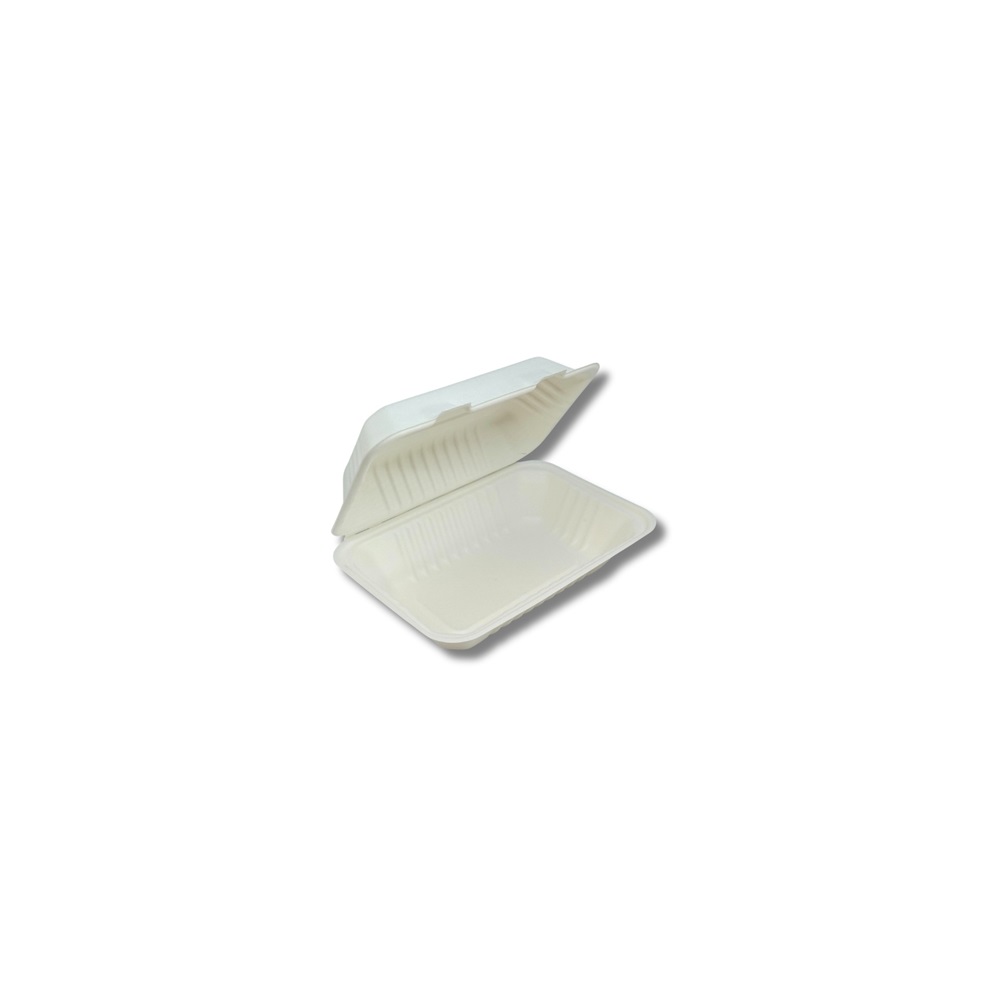 Papírdoboz ételes 22,86 x 15,24 x 8,12 cm komposztálható cukornád 125 db/csomag natúr - Image 3