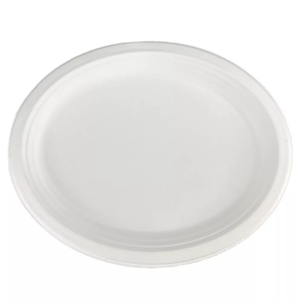 Papírtányér ovális 25,4  x 19,05 cm komposztálható cukornád 125 db/csomag natúr - Image 3