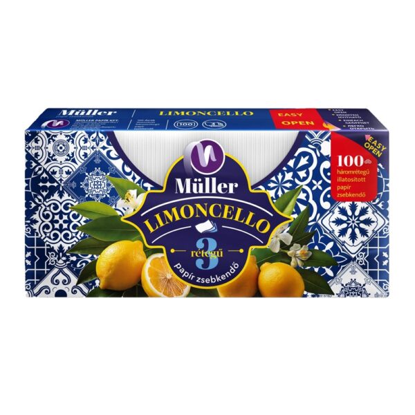 Papírzsebkendő 3 rétegű 100 db/csomag Limoncello