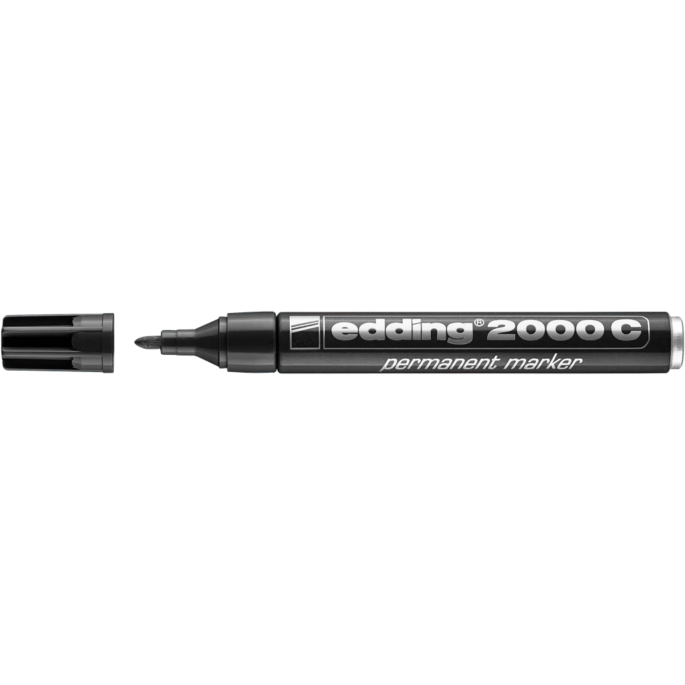 Alkoholos marker 1,5-3mm, kerek hegyű, Edding 2000 fekete - Image 2