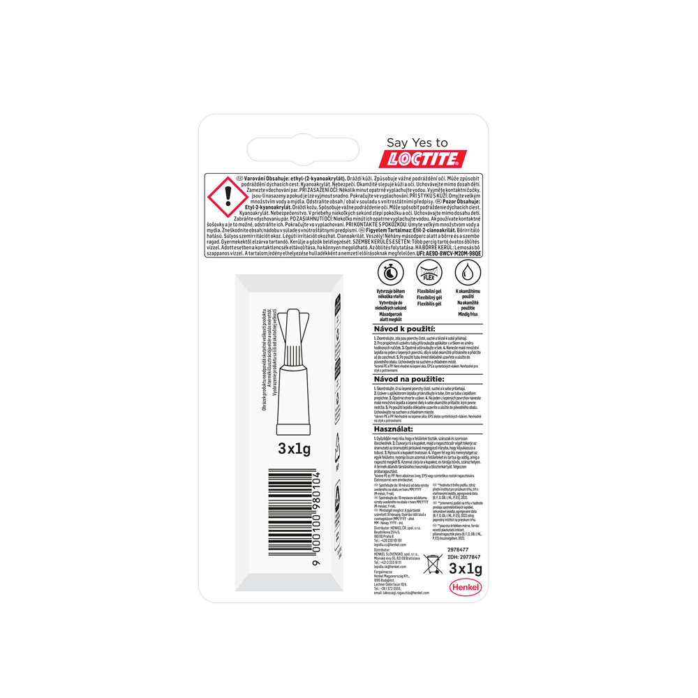 Pillanatragasztó 3x1g Loctite Super Bond Power Gél Mini Trio - Image 2