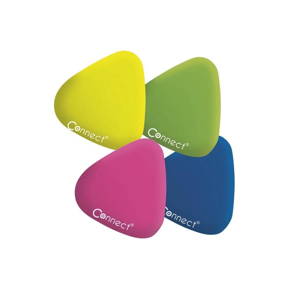 Radír Connect háromszögletű 24 db/kínáló doboz színes (sárga, zöld, rózsa, kék) - Image 2