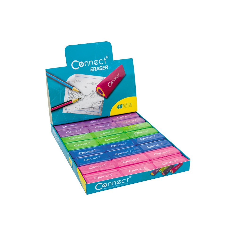 Radír Connect háromszögletű hasáb színes 48 db/kínáló doboz (45x15x15mm,) - Image 2