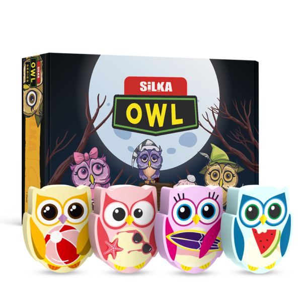 Radír, bagoly, 36 db/display, Silka