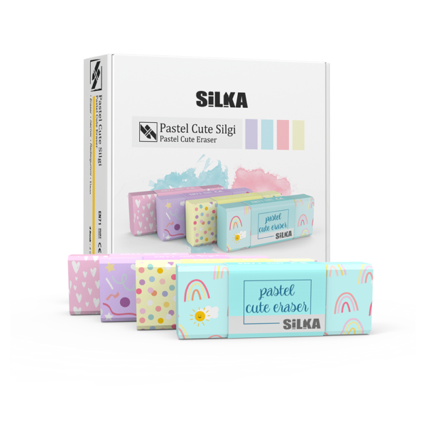 Radír, cuki, pasztell, 20 db/display Silka