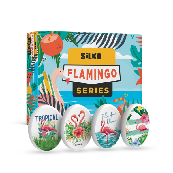 Radír, flamingó, 36 db/display, Silka