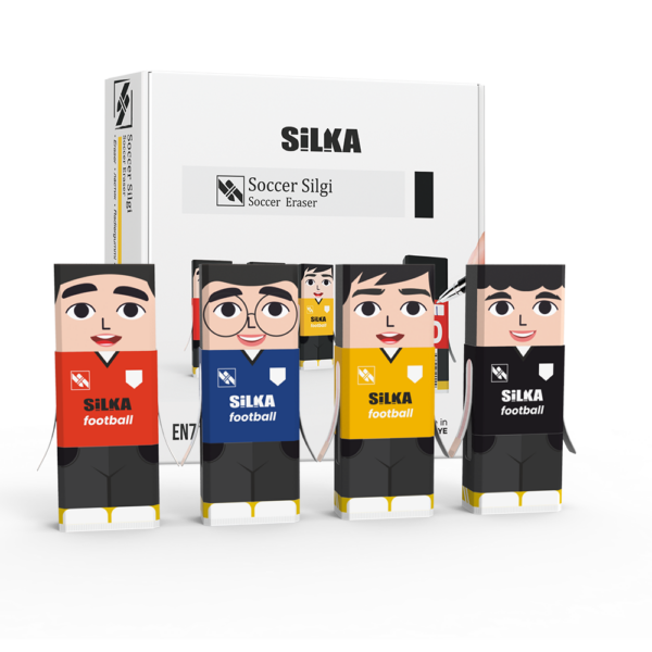 Radír, focisták, 20 db/display Silka