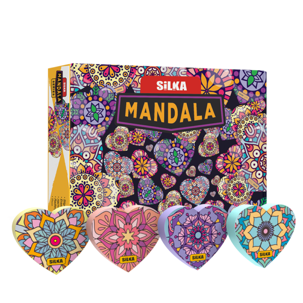 Radír, mandala, 36 db/display, Silka