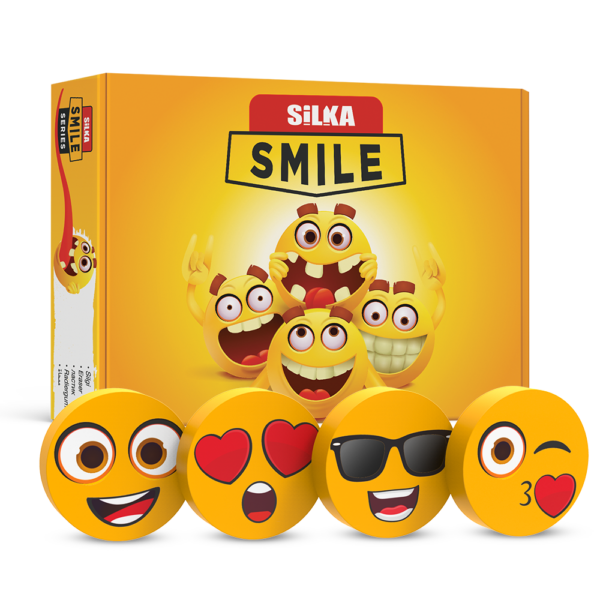 Radír, smile-kicsi, 36 db/display, Silka