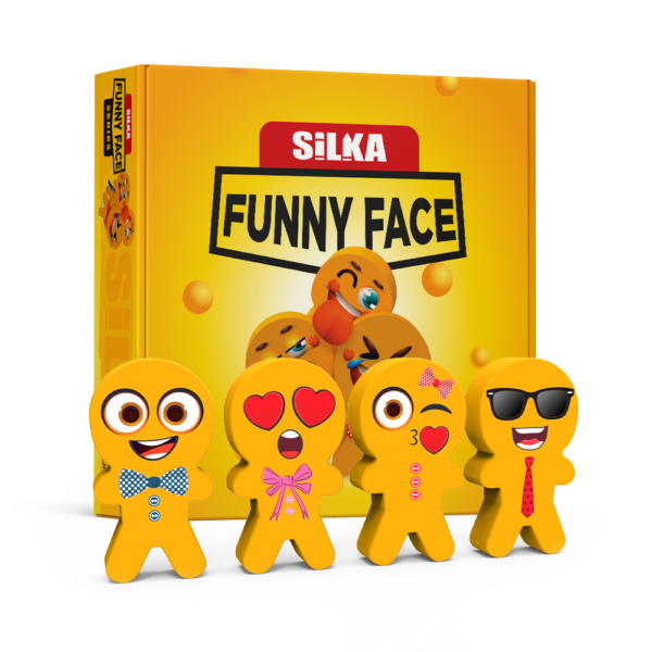Radír, vicces arcok, 36 db/display, Silka