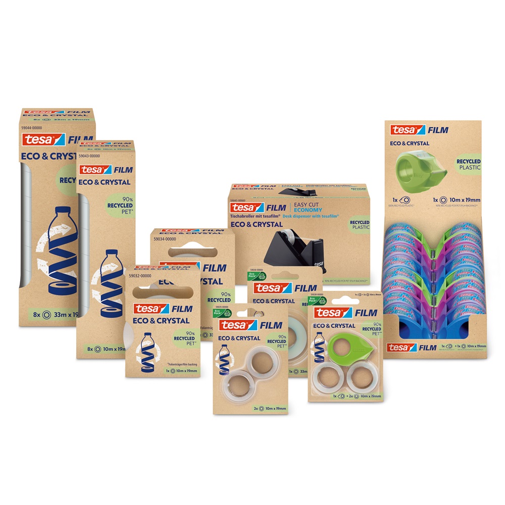 Ragasztószalag 19mmx10m irodai átlátszó újrahasznosított Tesa Eco & Crystal 8db/doboz - Image 2