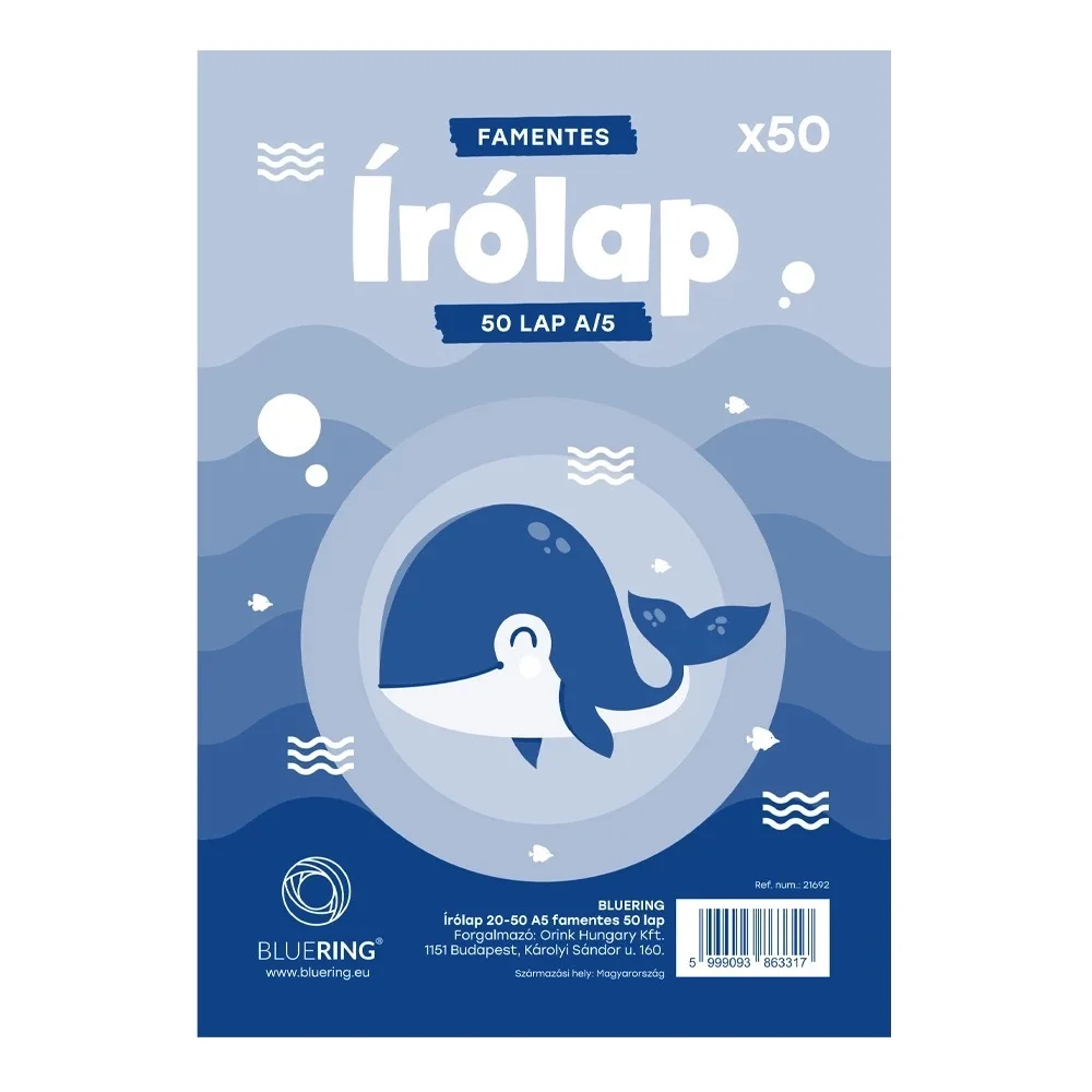 Rajzlap A3, félfamentes pántolva Bluering® 10 ív/csomag