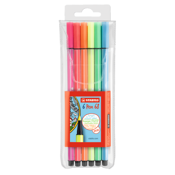 Rostirón, filctoll készlet, 1mm, M Stabilo PEN metallic 6806/8-32 6 db-os klt.