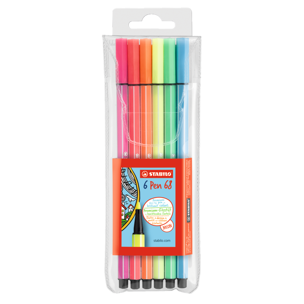 Rostirón, filctoll készlet, 1mm, M Stabilo PEN metallic 6806/8-32 6 db-os klt.