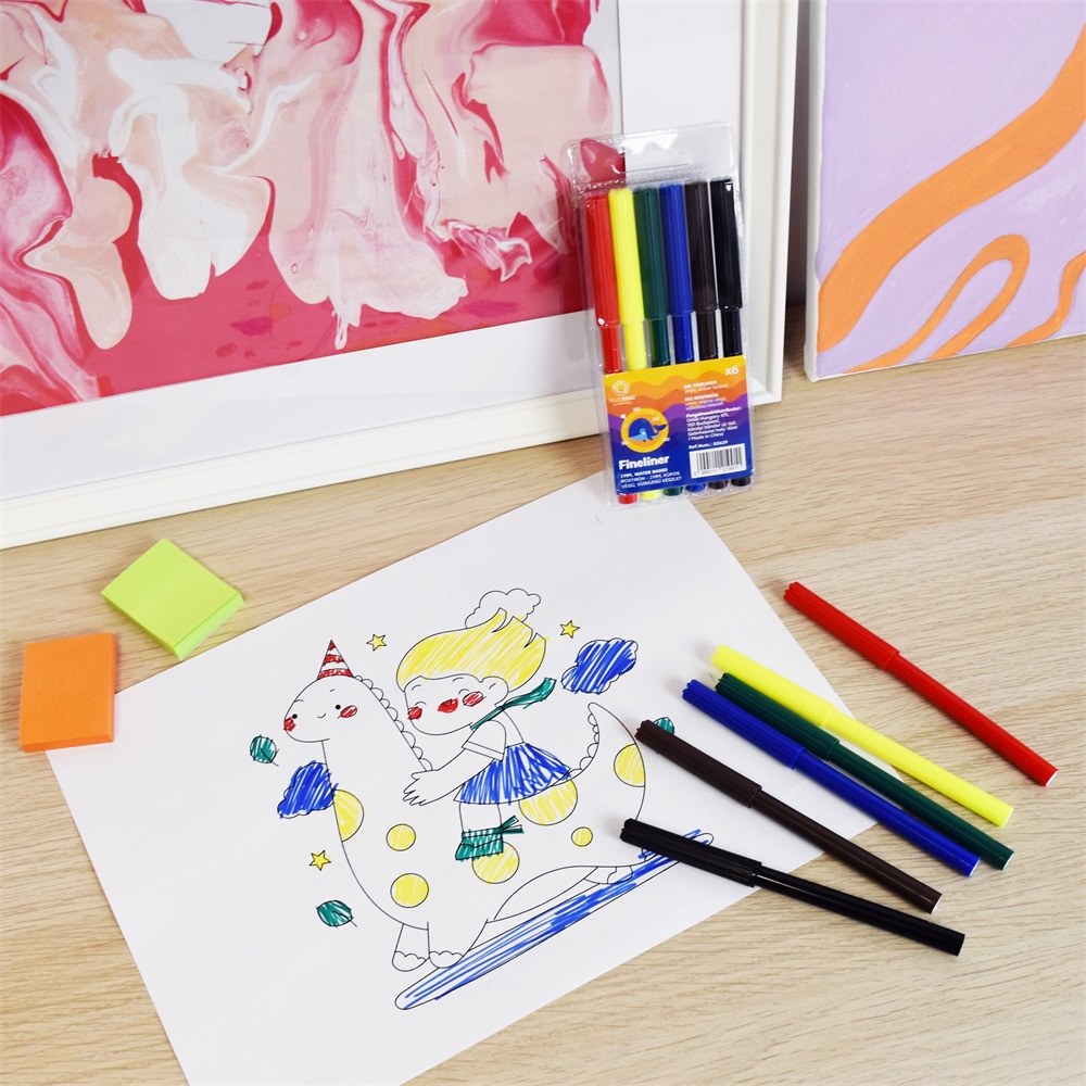 Rostirón kúpos végű, vízbázisú készlet, 1mm, Bluering®, 6 klf. szín, - Image 2