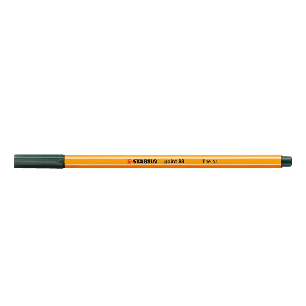 Rostirón, tűfilc 0,4mm, STABILO Point 88 sötétzöld