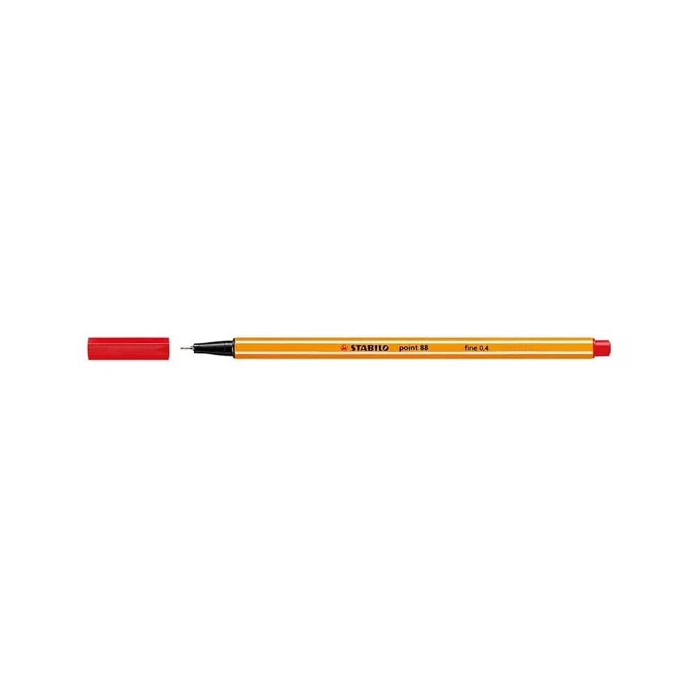 Rostirón, tűfilc 0,4mm, STABILO Point 88 piros
