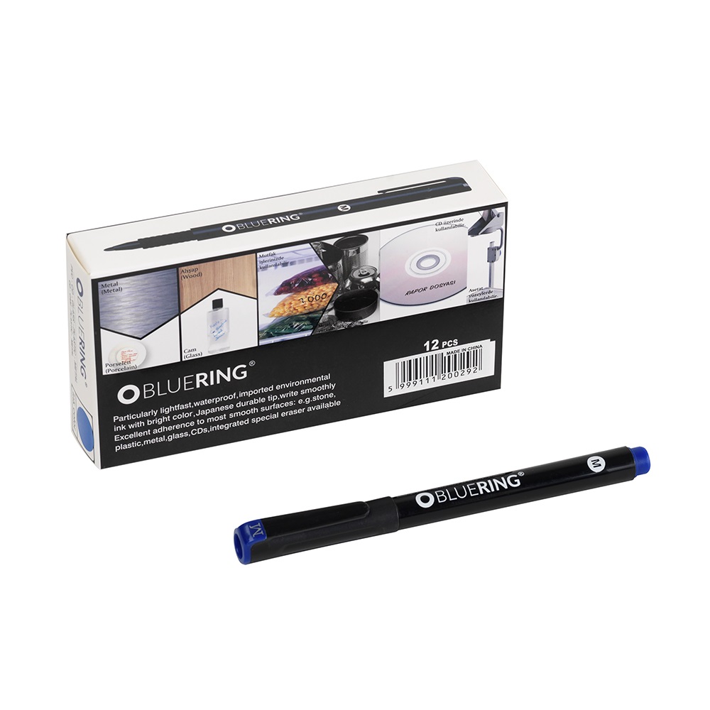 Rostirón, tűfilc alkoholos 1mm, OHP Bluering® M kék - Image 3