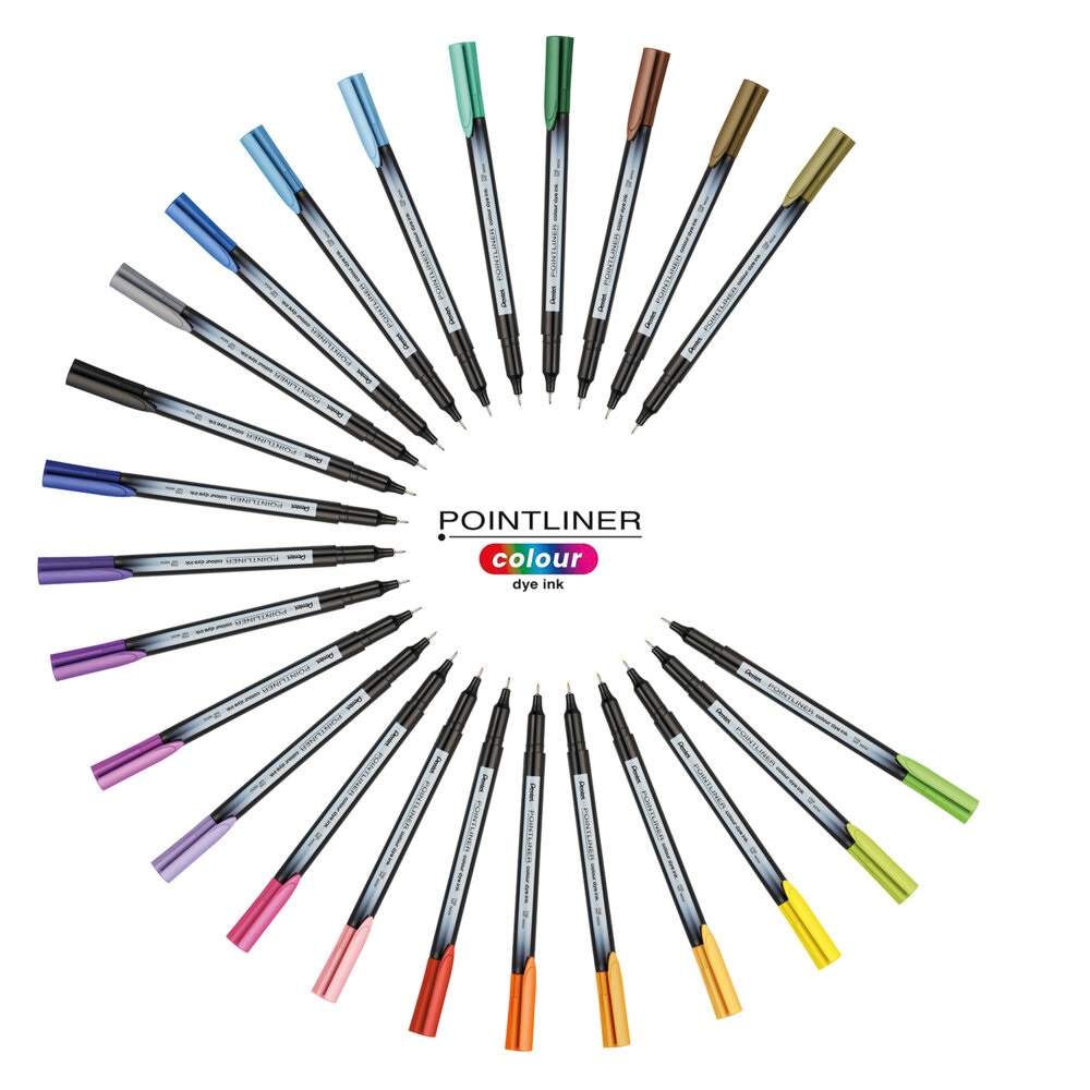 Rostirón, tűfilc készlet, 0,4 mm, Pentel Pointliner 6 klf. szín - Image 2