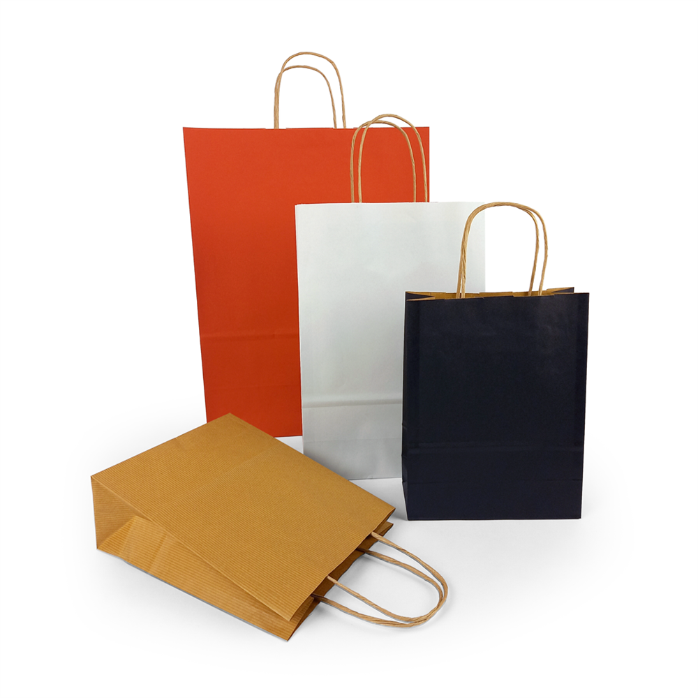 Sodrottfüles papírtáska 185x240mm 80mm talp S méret 250 db/doboz, fekete - Image 4