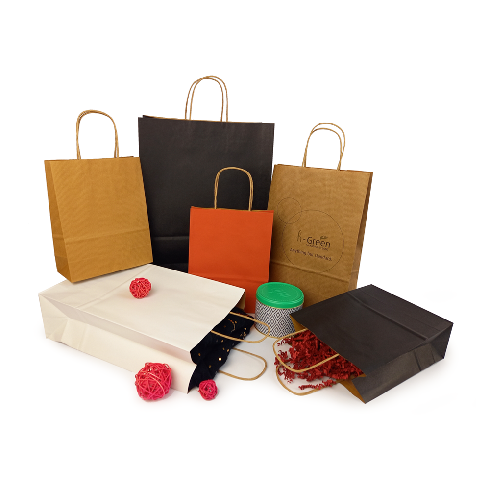 Sodrottfüles papírtáska 185x240mm 80mm talp S méret 250 db/doboz, fekete - Image 6