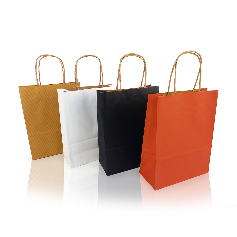 Sodrottfüles papírtáska 185x240mm 80mm talp S méret 250 db/doboz, fehér - Image 3