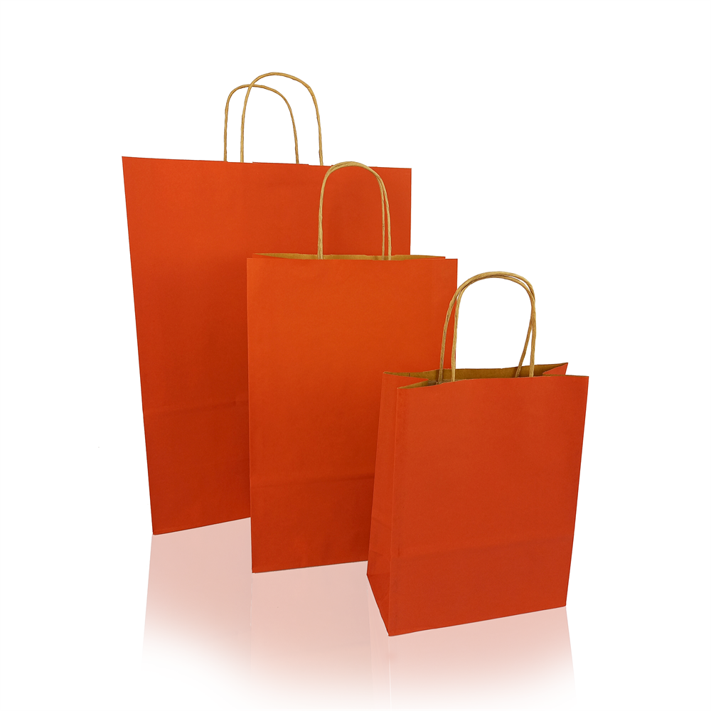 Sodrottfüles papírtáska 185x240mm 80mm talp S méret 250 db/doboz, piros - Image 2