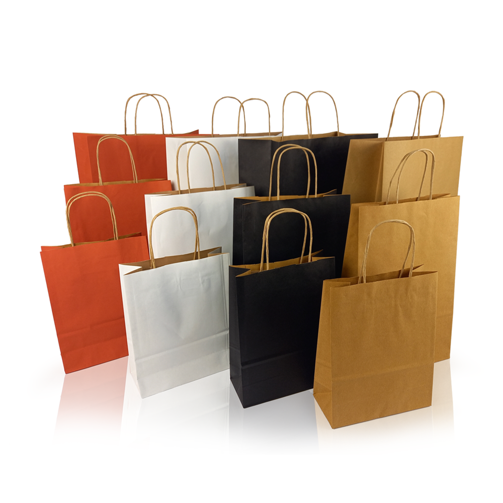 Sodrottfüles papírtáska 220x330mm 100mm talp M méret 200 db/doboz, fekete - Image 5