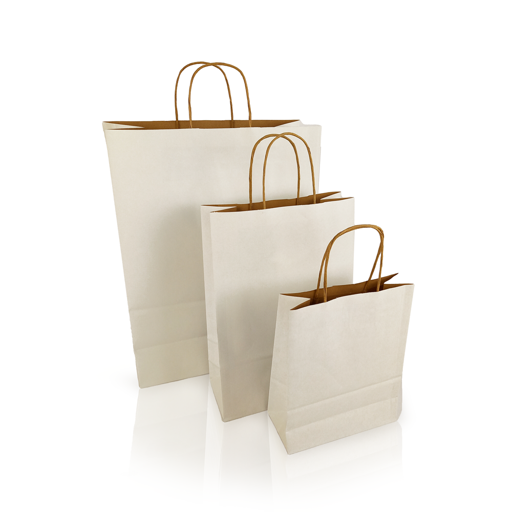 Sodrottfüles papírtáska 220x330mm 100mm talp M méret 200 db/doboz, fehér - Image 2