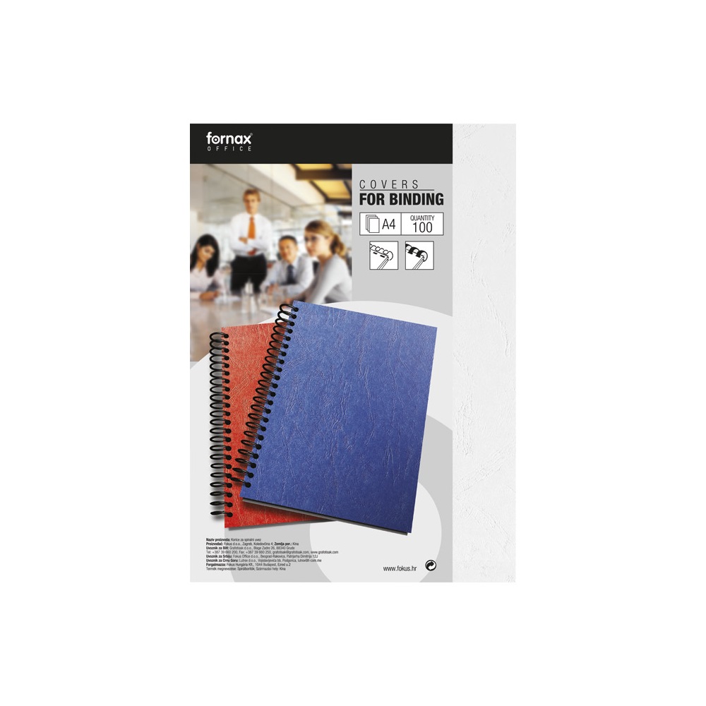 Hátlap, A4, 250 g. matt bőrhatású 100 db/csomag, Fornax, fehér - Image 2