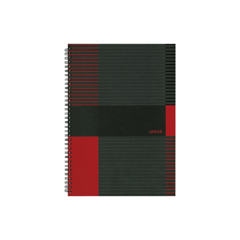 Spirálfüzet A4, 80lap vonalas, keményfedelű Marker Linear