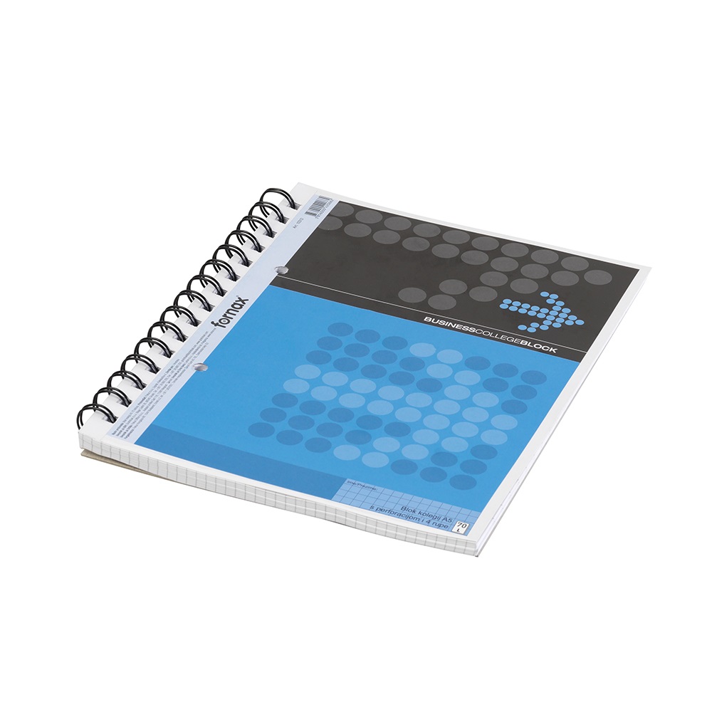 Spirálfüzet A5, 70lap kockás perforált lyukasztott Fornax 10313 - Image 2