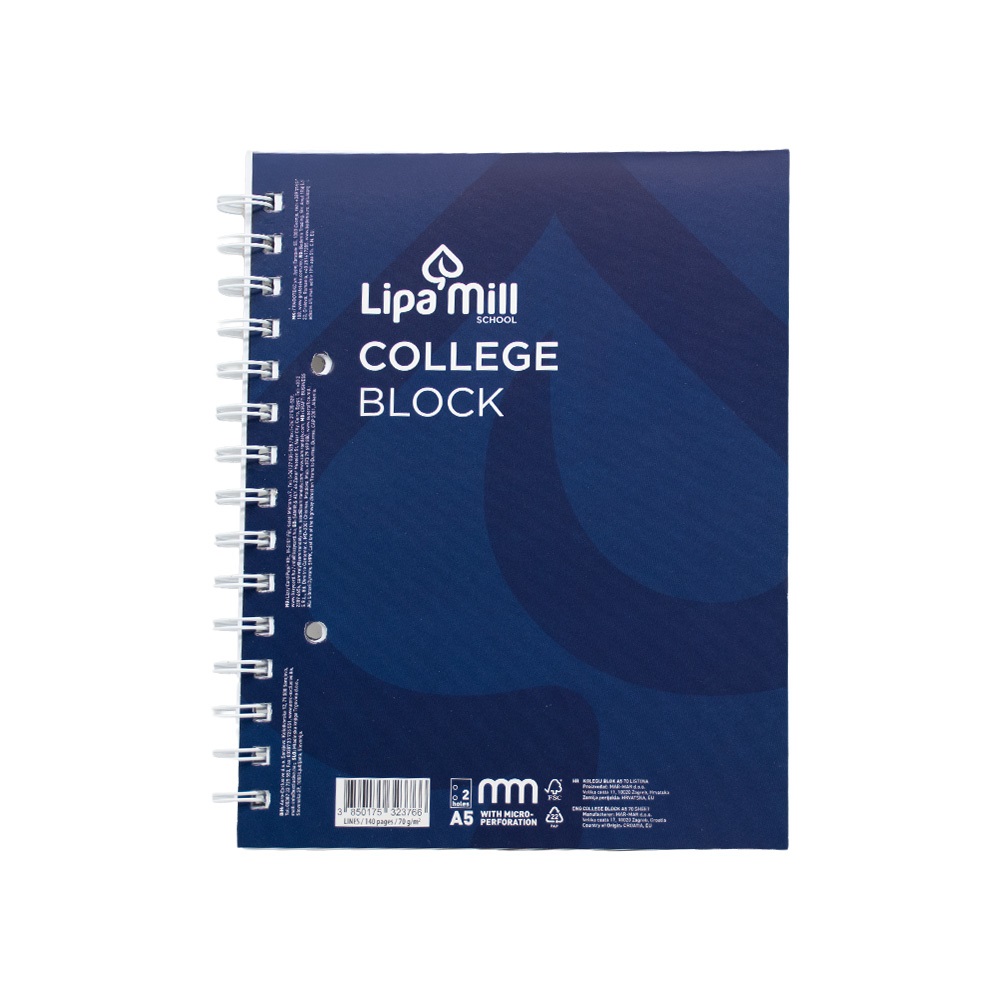 Spirálfüzet A5, 70lap vonalas perforált lyukasztott Lipa Mill vegyes színekben - Image 6