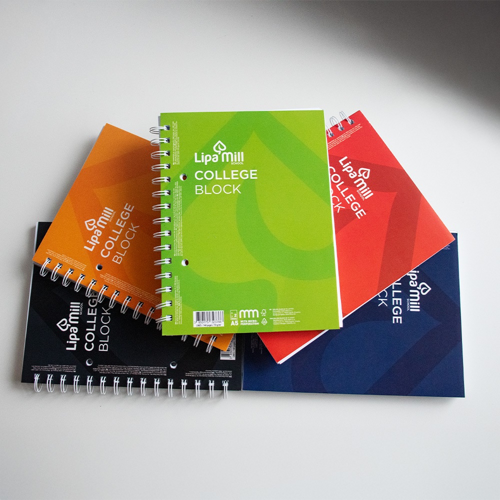 Spirálfüzet A5, 70lap vonalas perforált lyukasztott Lipa Mill vegyes színekben - Image 7