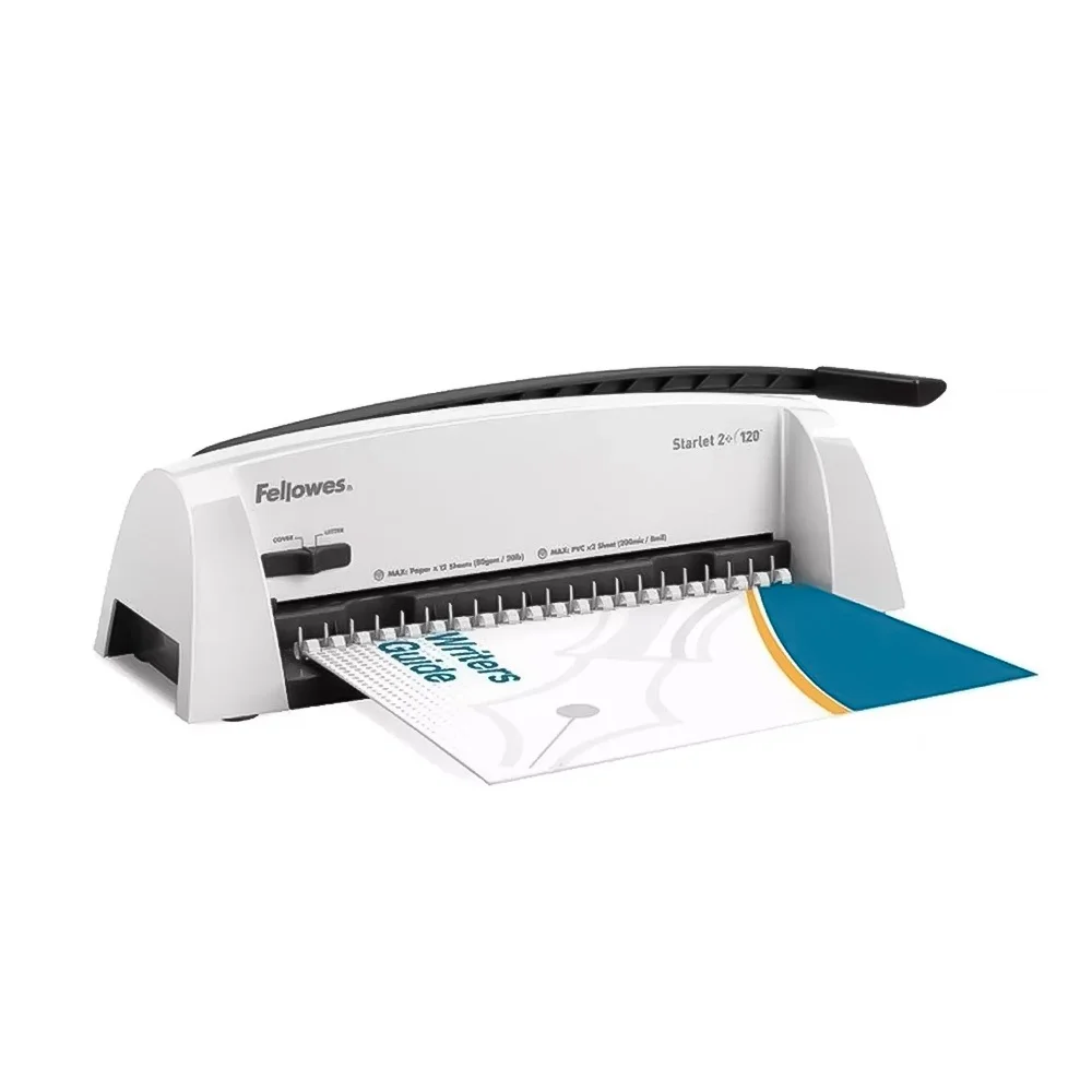 Spirálozógép, műanyag spirálkötéshez, manuális, 120lap, Fellowes® Starlet 2+ - Image 3