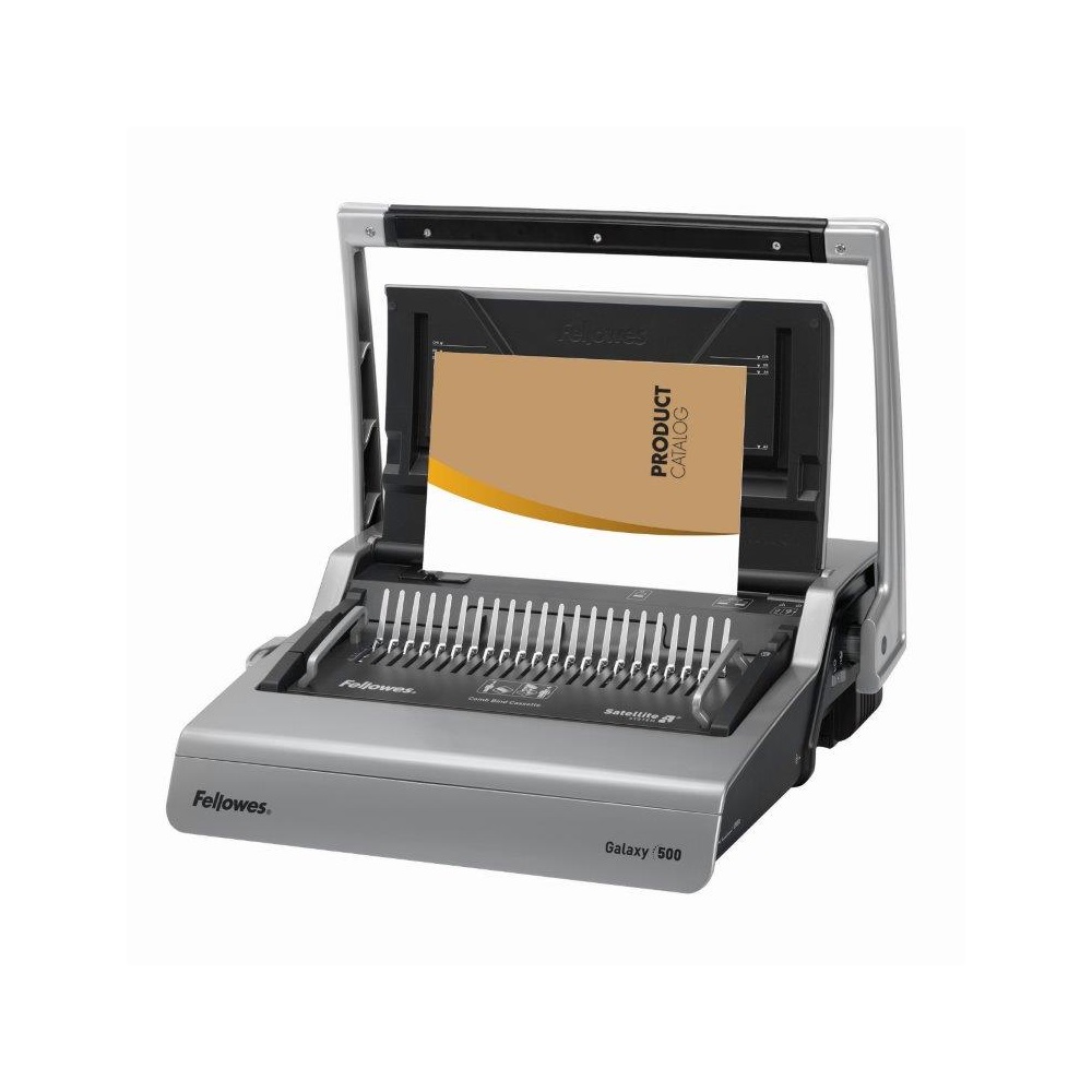 Spirálozógép, műanyag spirálkötéshez, manuális, 500lap, Fellowes® Galaxy - Image 2